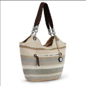 The Sak Indio Satchel Crochet Sand Neutral Handbag